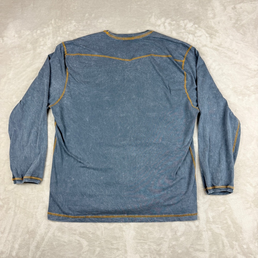 Agave Lux Men XXL Shirt Stone Blue Long Sleeve Supima Cotton Crewneck USA Made - Picture 5 of 14